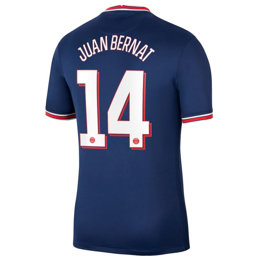 2021/22 Maillot PSG Domicile Cup Home Kit Soccer Jersey Juan Bernat 14 printing